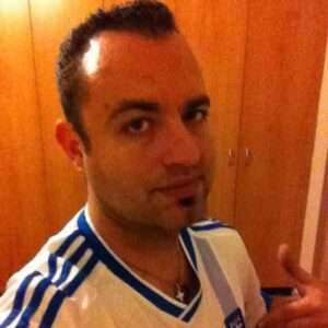 Greg Gavalas in a Greece national football team jersey